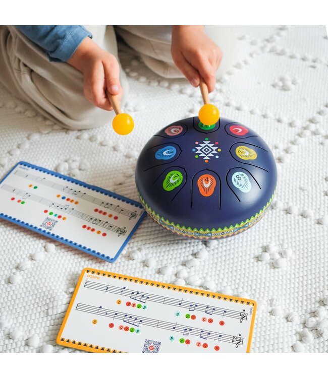 Djeco | Animambo | Trommel | Metal Tongue Drum | 8 Toons | 15 x 8 cm | 5+