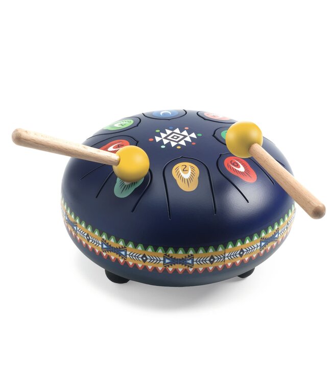Djeco | Animambo | Trommel | Metal Tongue Drum | 8 Toons | 15 x 8 cm | 5+