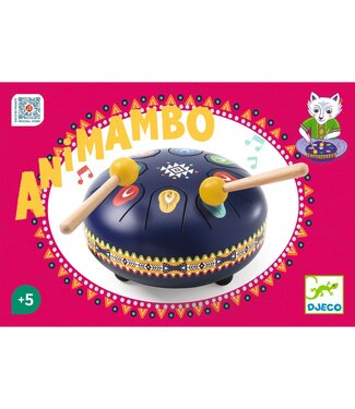 Djeco Djeco | Animambo | Trommel | Metal Tongue Drum | 8 Toons | 15 x 8 cm | 5+