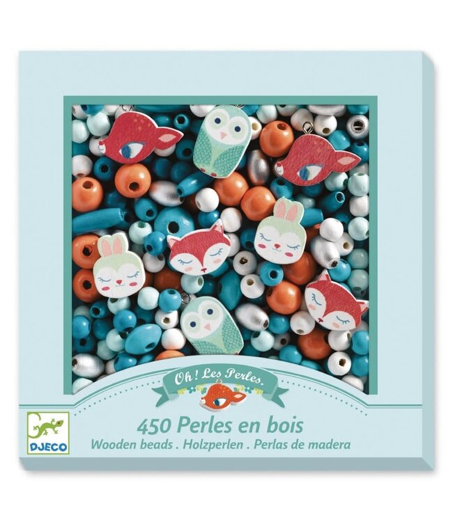 Djeco | Houten Kralen | Kleine Dieren | 450 stuks | 4 - 8 jaar