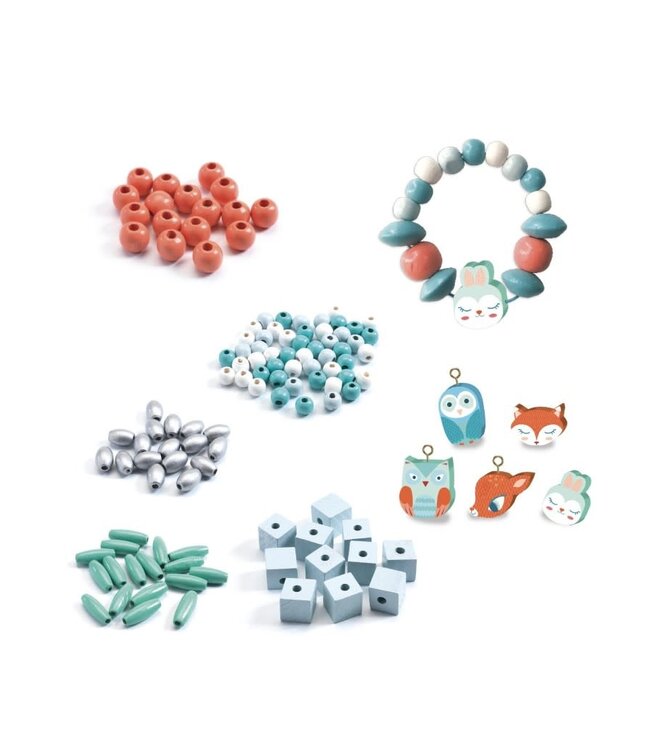 Djeco | Houten Kralen | Kleine Dieren | 450 stuks | 4 - 8 jaar