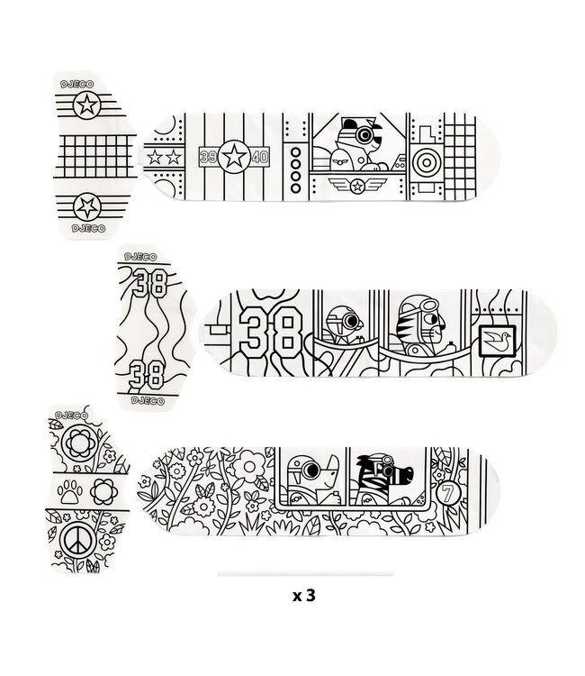 Djeco | Do it Yourself | Three Rocket Ships to Color In | To the Sky | 4-8 jaar