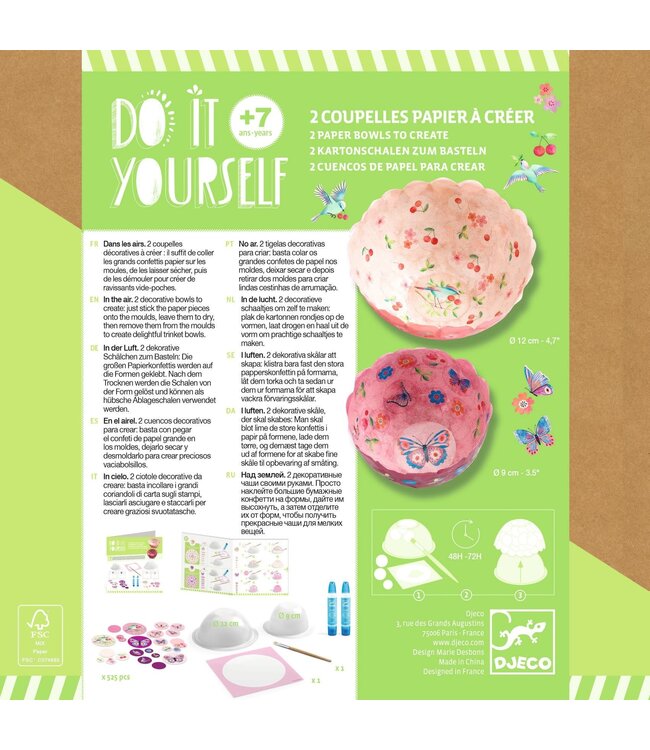 Djeco | Do it Yourself | 2 paper bowls to create | In the air | 7+