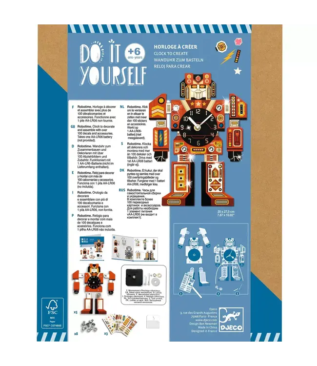 Djeco | Do it Yourself | Robotime | Klok | 7+
