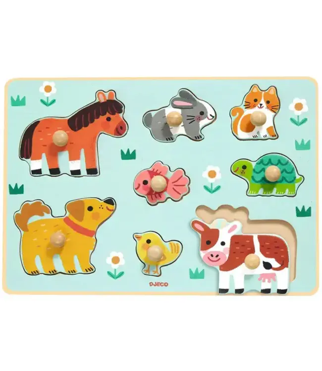 Djeco | Houten Knoppuzzel | Dog'n'Co | 1+