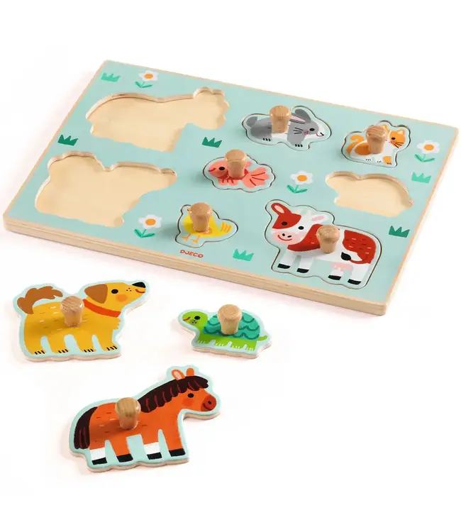 Djeco | Houten Knoppuzzel | Dog'n'Co | 1+