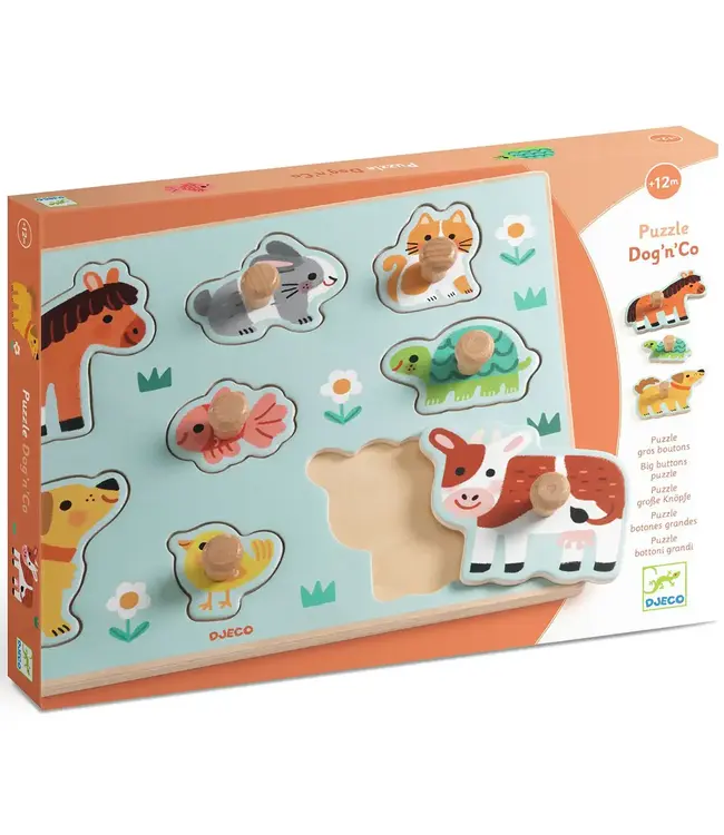 Djeco | Houten Knoppuzzel | Dog'n'Co | 1+