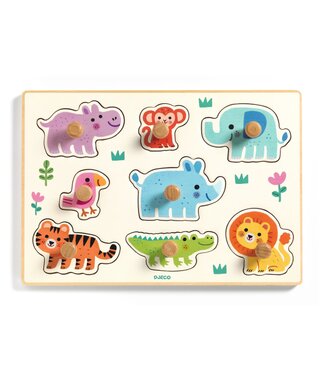 Djeco Djeco | Houten Knoppuzzel | Hippo'n'Co | 1+