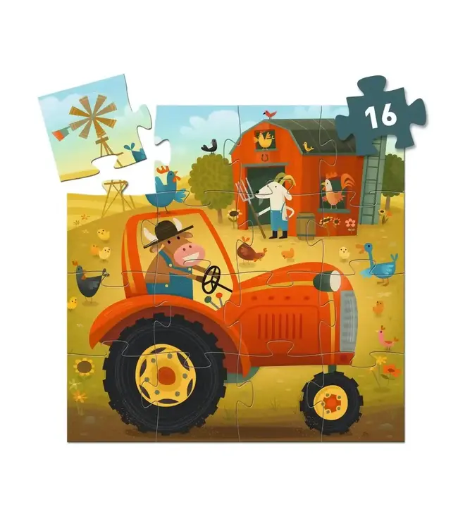 Djeco Puzzel | Traktor | 16 stukjes | 2+