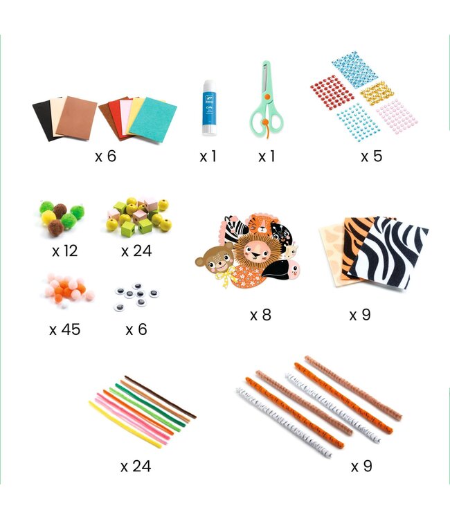 Djeco | Creativity Kit | Threading | Wild Animals | 3-6 jaar