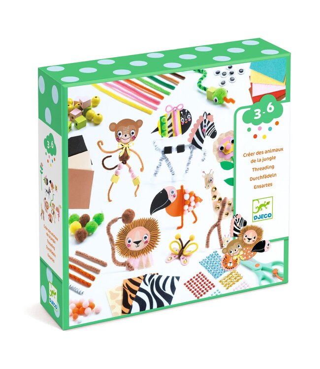 Djeco | Creativity Kit | Threading | Wild Animals | 3-6 jaar