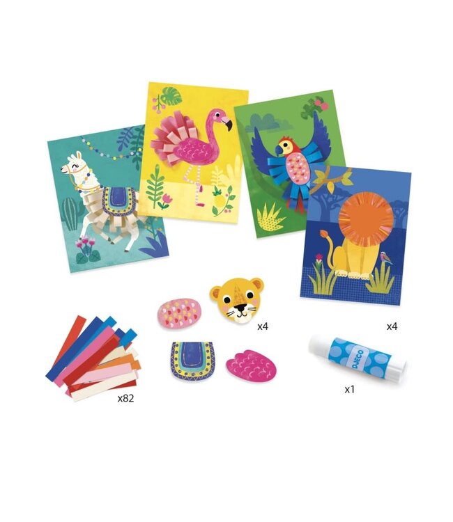 Djeco | Collages | Dieren met Krullen | 3-6 jaar