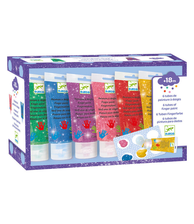 Djeco | Vingerverf | 6 Tubes | Glitter | +18 mnd