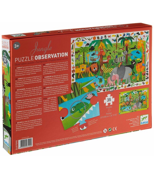 Djeco | Observation Puzzle | Jungle | 35 stukjes | 3+
