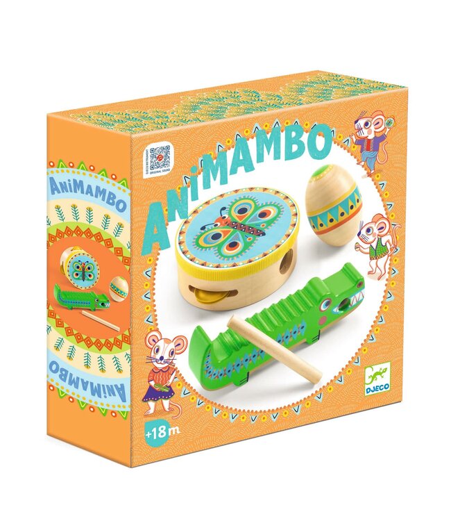 Djeco | Animambo | Percussieset | tamboerijn, maracas, guiro | +18 maanden