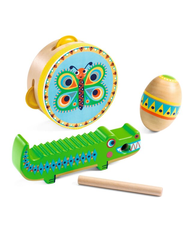 Djeco | Animambo | Percussieset | tamboerijn, maracas, guiro | +18 maanden
