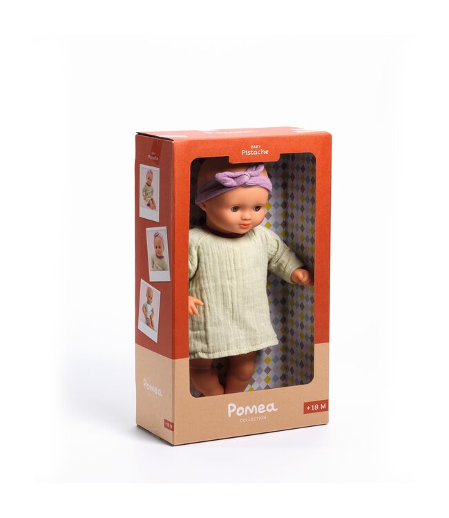 Djeco | Pomea Poppen Collectie | Baby Pistache | 32 cm |+18 mnd