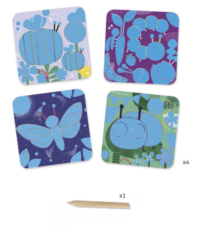 Djeco | Kraskaarten | Insekten | 3-6 jaar