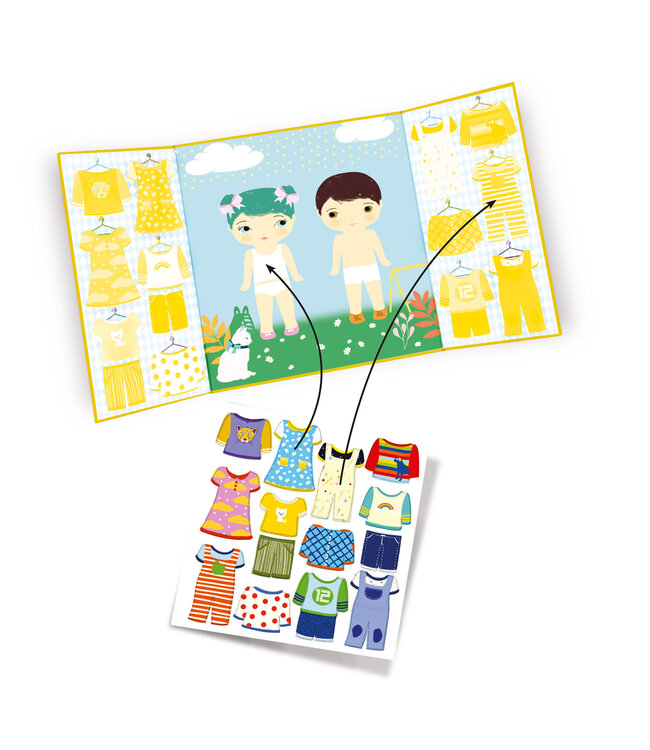 Djeco | Thick and Removable Stickers | Aankleden | +18 maanden