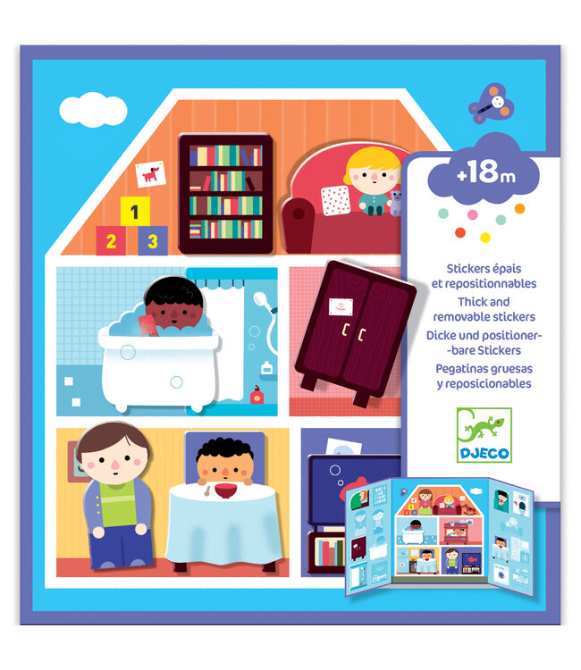 Djeco | Thick and Removable Stickers | Huis | +18 maanden