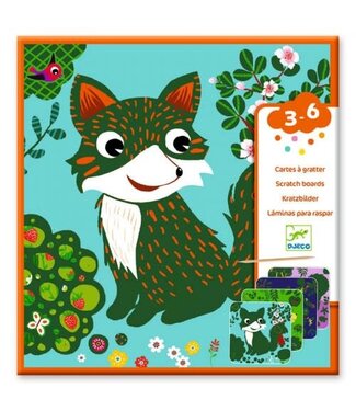 Djeco Djeco | Scratch Cards | 4 delig | Land Dieren | 3-6 jaar