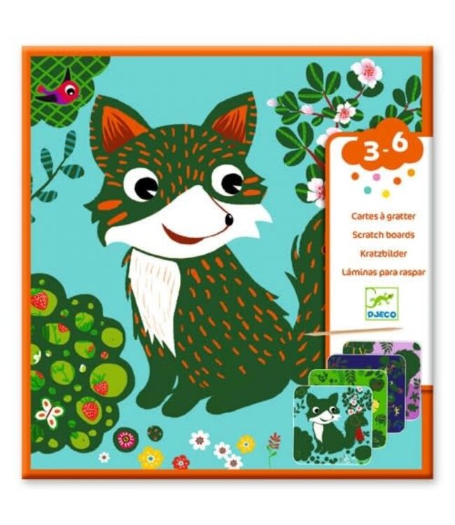Djeco | Scratch Cards | 4 delig | Land Dieren | 3-6 jaar