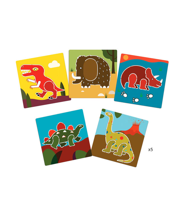 Djeco | Sjablonen | Dinosaurus | 5 delig | 4-7 jaar