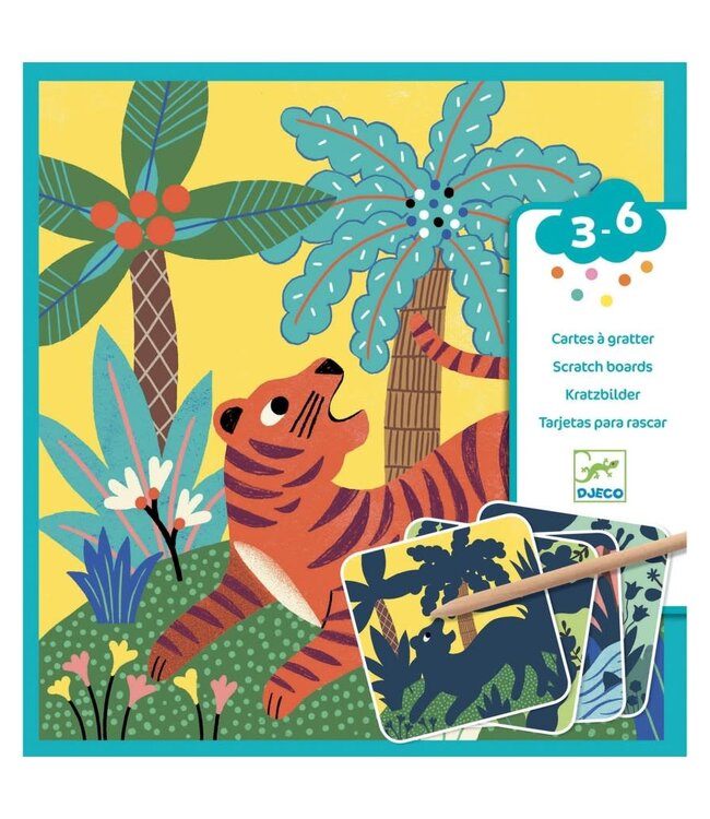 Djeco | Scratch Cards | 4 delig | Grote Beesten | 3 - 6 jaar