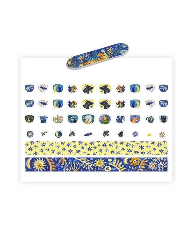 Djeco | Nails Stickers | 120 pieces | Moonlight Reflections | Glow in the Dark | 4 - 8 year