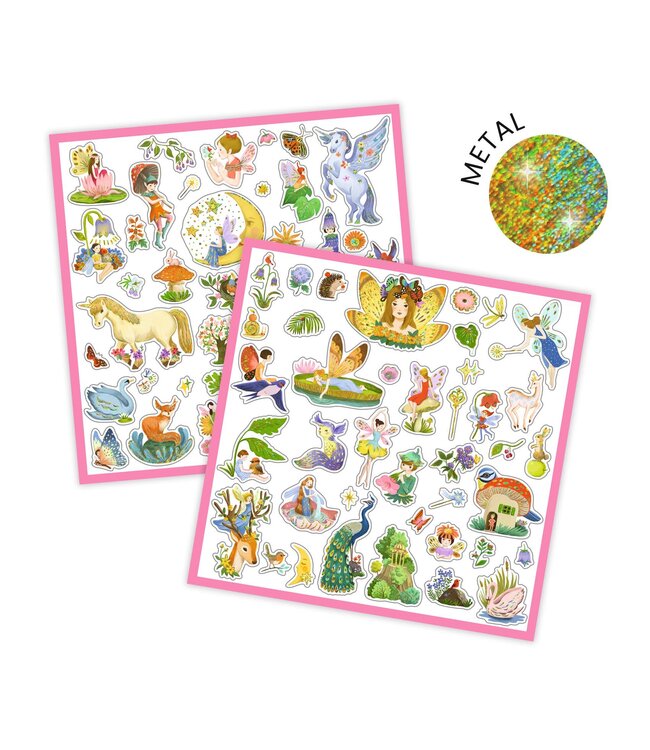 Djeco | Metallic Stickers | Fantasy | 160 stuks | 4+