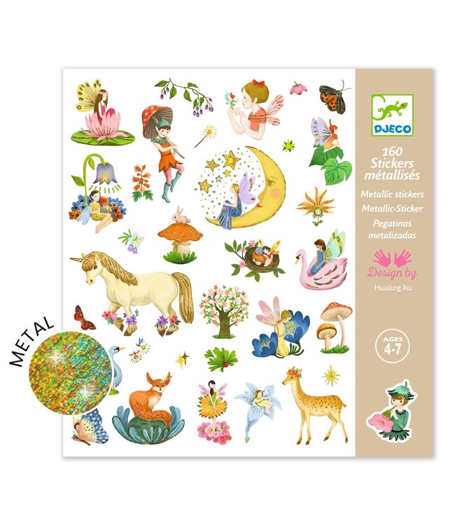 Djeco | Metallic Stickers | Fantasy | 160 stuks | 4+