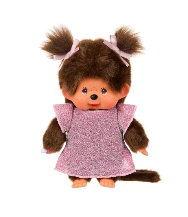 Monchhichi | 20 cm | Roze Glitterjurk | 2+