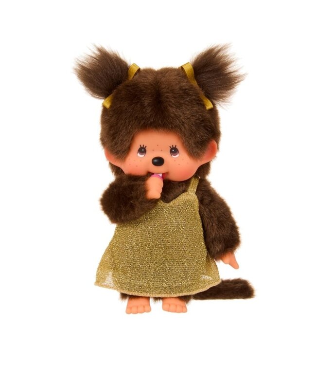 Monchhichi | 20 cm | Gouden Glitterjurk | 2+