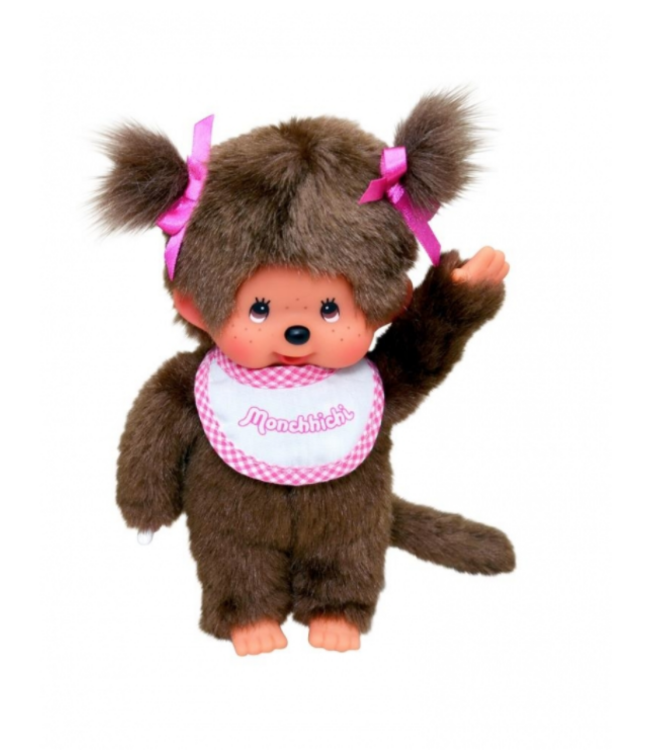 Monchhichi | Meisje met Roze Slab | 20 cm | 2+
