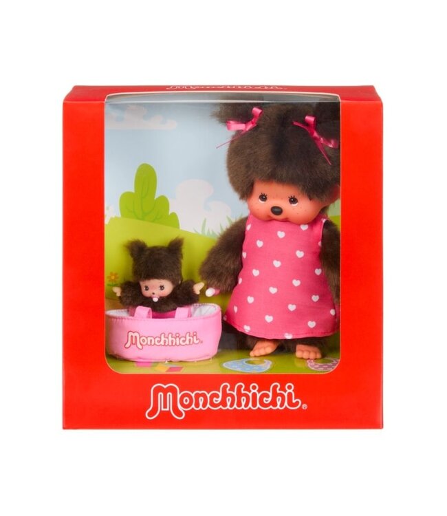 Monchhichi | 20 cm | met Bebichhichi | in Draagmand | 2+