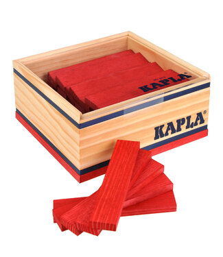 Kapla Kapla | Houten Speelgoed | Kabouterplankjes | 40 stuks | Rood