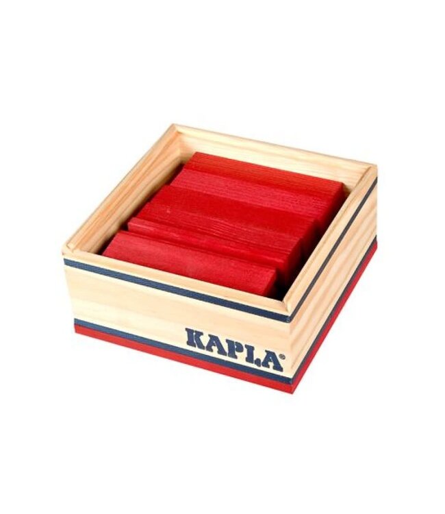 Kapla | Houten Speelgoed | Kabouterplankjes | 40 stuks | Rood