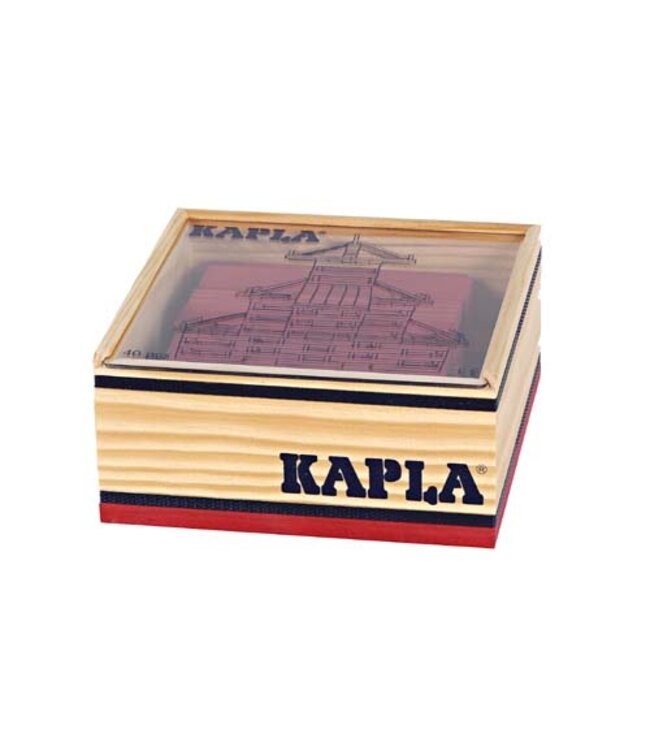 Kapla | Houten Speelgoed | Kabouterplankjes | 40 stuks | Rood