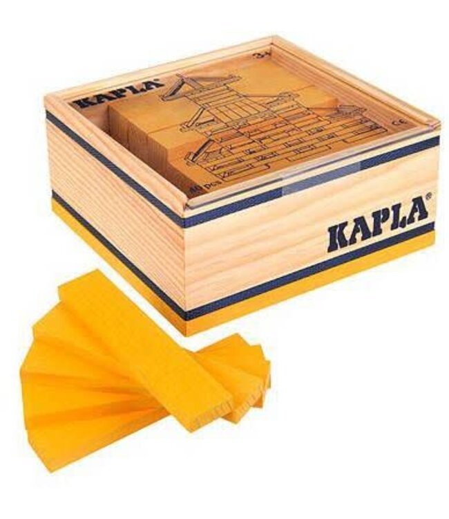Kapla | Houten Speelgoed | Kabouterplankjes | 40 stuks | Geel