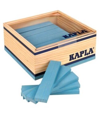 Kapla Kapla | Houten Speelgoed | Kabouterplankjes | 40 stuks | Lichtblauw