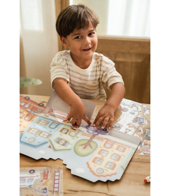 Little Dutch | Stickerboek |  Jim & Friends | Fire Station | 3+