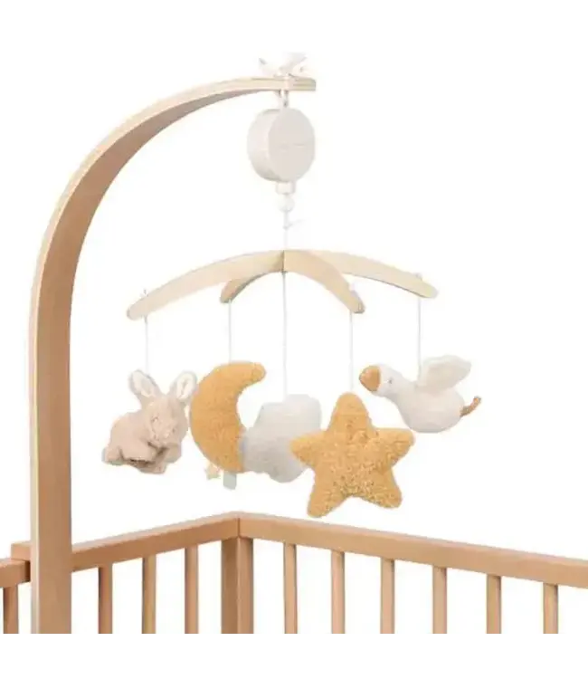 Little Dutch | Houten Boxmobiel met Ronddraaiend Muziekdoosje | Newborn Naturals | 0+
