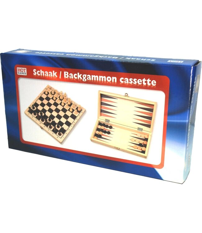 Hotgames | Houten Schaak- en Backgammonspel | Opklapbaar | 8+