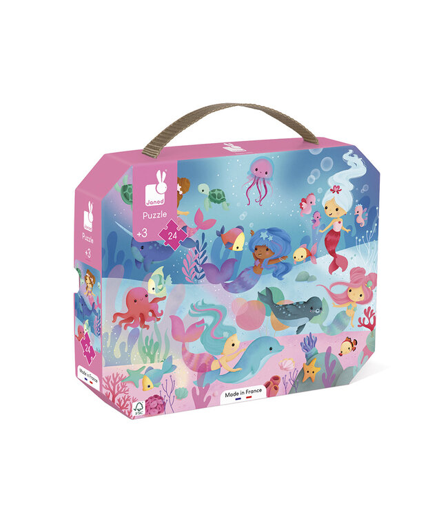 Janod | Puzzel | Zeemeerminnen | 50 x 40 cm | 24 stukjes | 3+