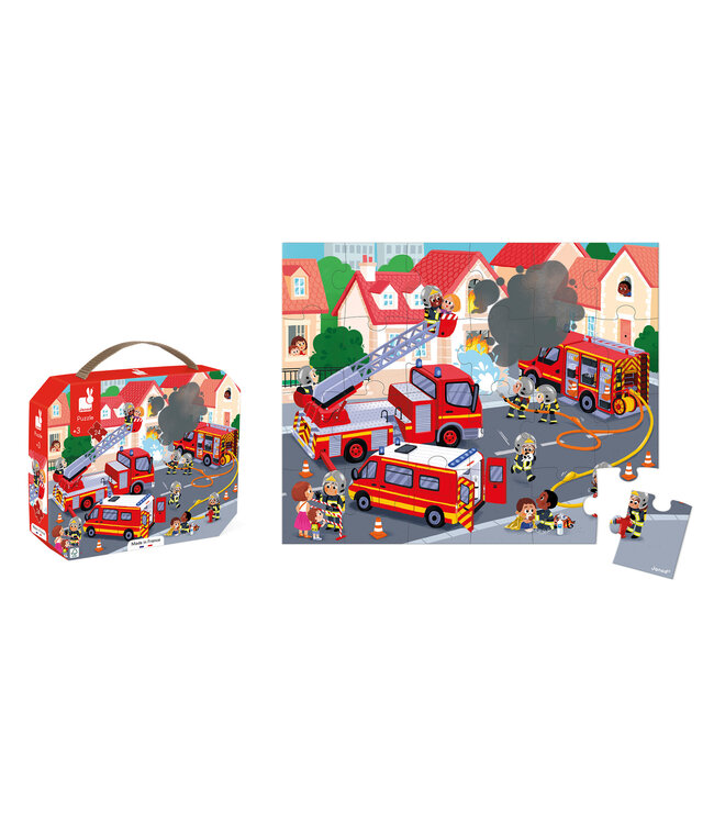 Janod | Puzzel | De Brandweer | 50 x 40 cm | 24 stukjes | 3+