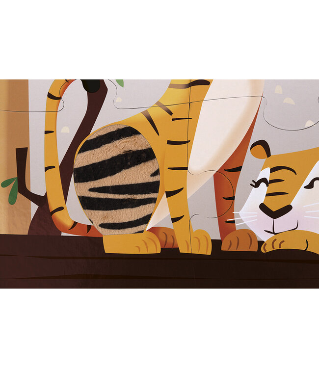 Janod | Voelpuzzel | Een dag in de Dierentuin | 65x 50 cm | 20 stukjes | 2+