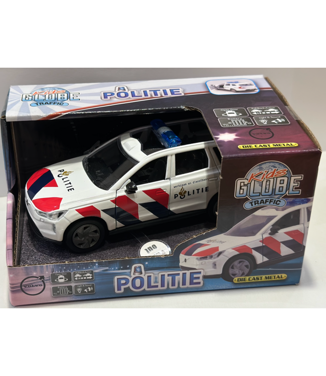 Kids Globe | Die Cast | Politieauto met licht en geluid | 13 cm | 3+