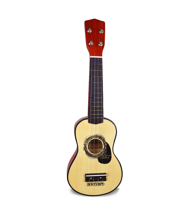 Bontempi | Houten Ukelele | Realistic Sound | 4 snaren | Stembaar | 52,5 cm | 3+