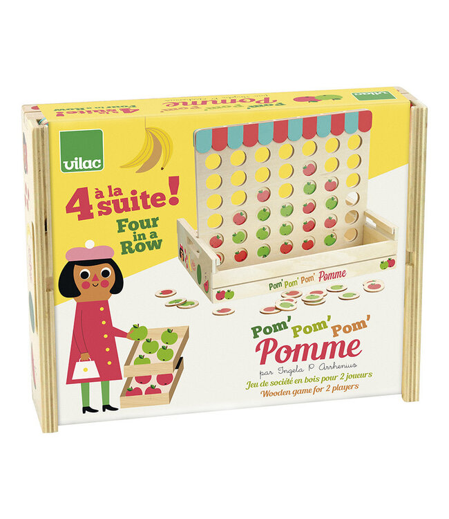 Vilac | 4 op een Rij | Pom om pom Appel | design by Ingela P.Arrhenius | 5+
