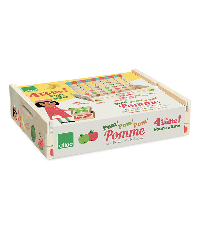 Vilac | 4 op een Rij | Pom om pom Appel | design by Ingela P.Arrhenius | 5+